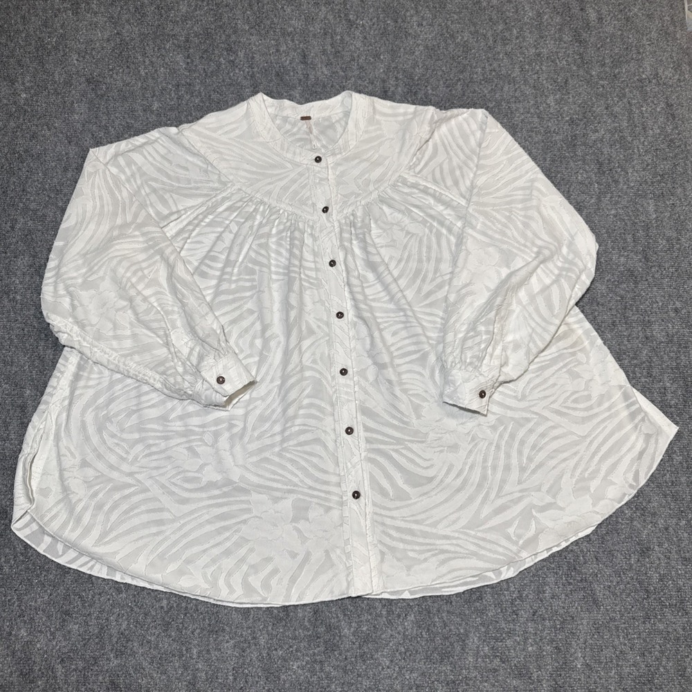 Free People Blouse Medium White‎ "Can't Stop Dreaming" Boho Peasant Beachy
